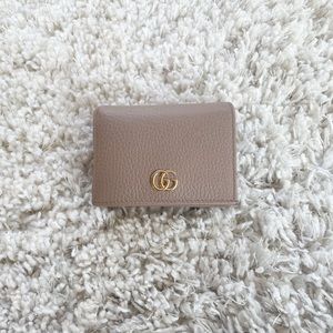 Authentic Beige Gucci Marmont Card Case Wallet